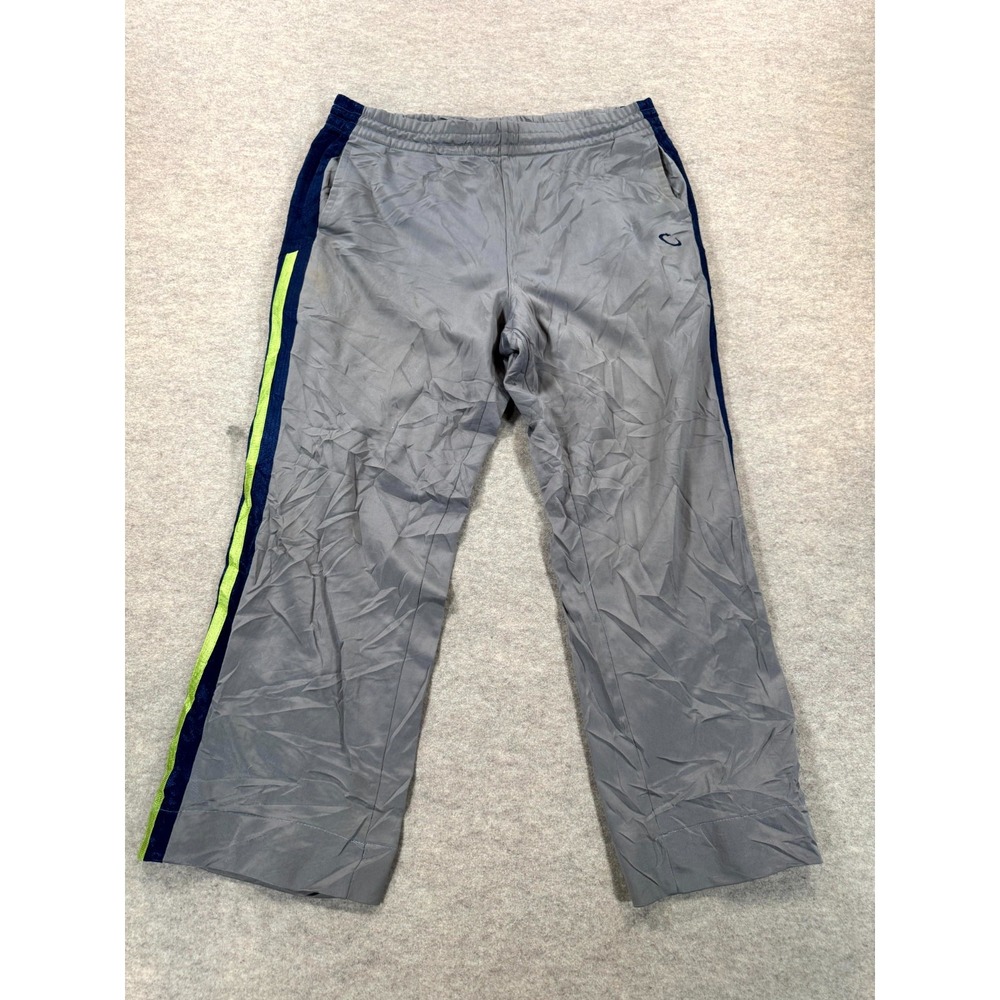 OT Sport Track Pants Mens XL Gray Side Striped High Rise Straight Leg Athletic